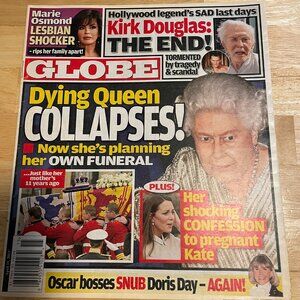 GLOBE MAGAZINE DYING QUEEN COLLAPSES!  APRIL 2013